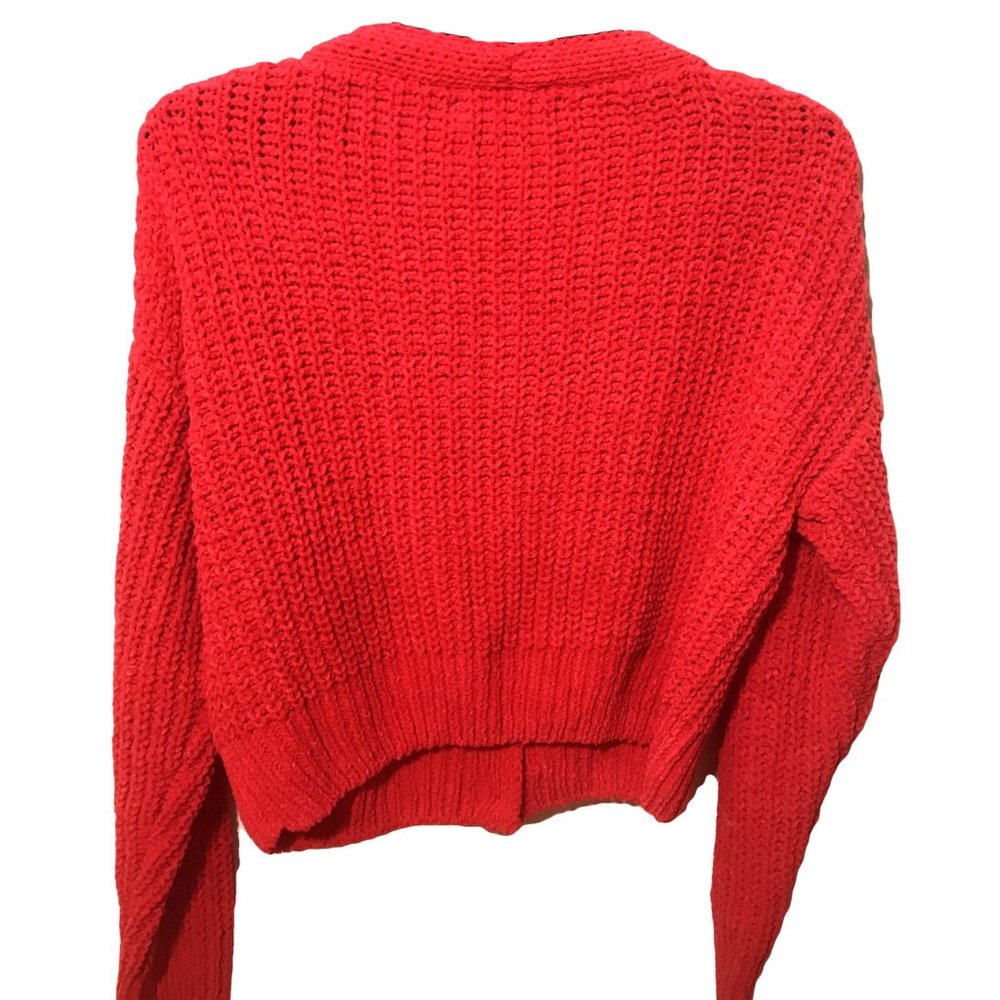 SOLD 🔥Love Tree Red Comfy Cropped Knit Sweater L - Picture 3 of 3